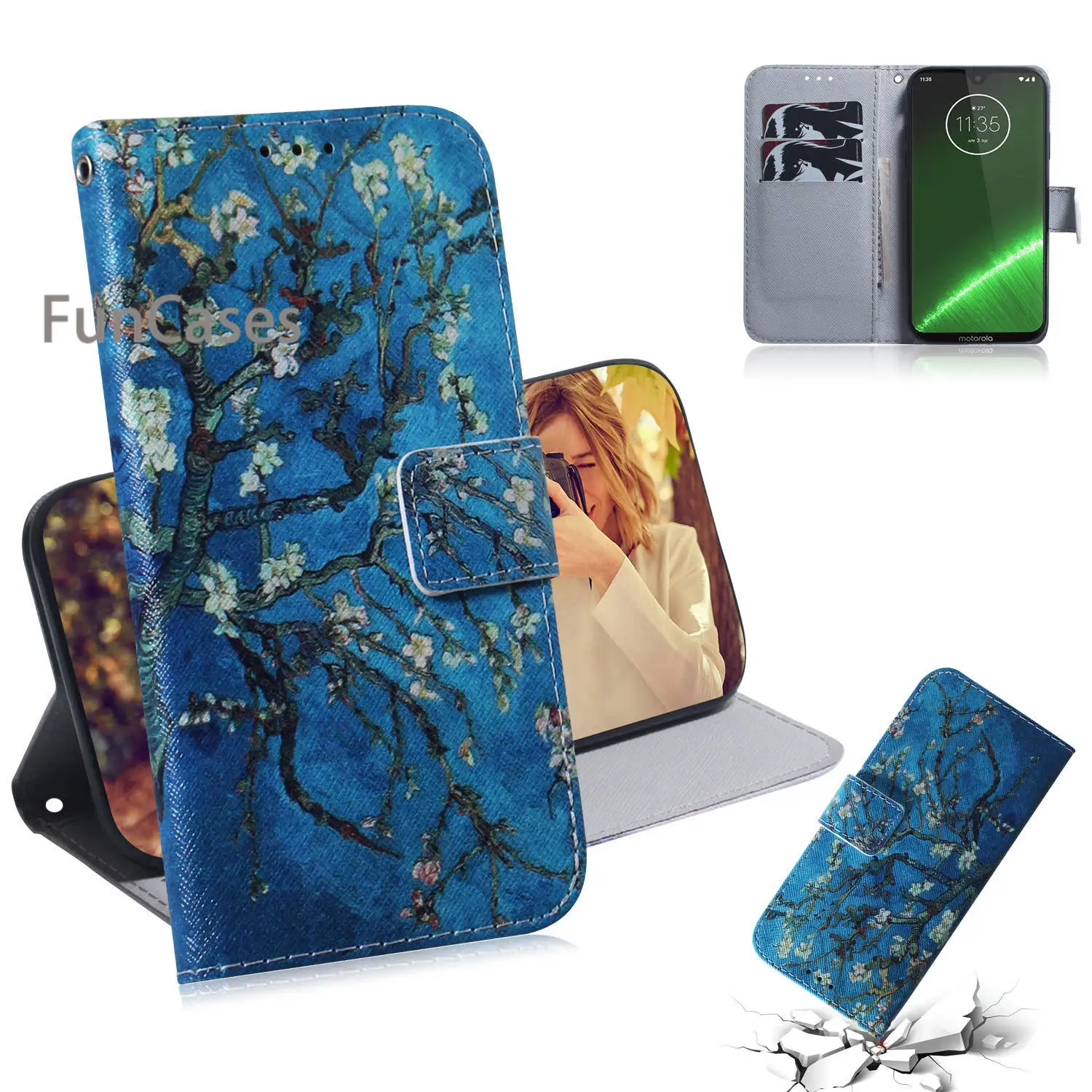 Чехлы Girly для крышки Motorola G7 Pet Портативный PU кожаный флип чехол телефона СПС Positivo