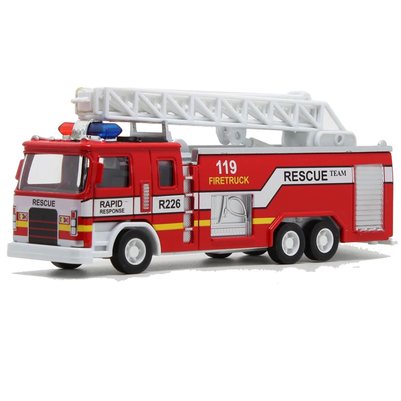 1:32 масштабная строительная техника из сплава, оттягивающаяся назад модель автомобиля пожарный грузовик, отлитый под давлением грузовик модель для детских подарков игрушки