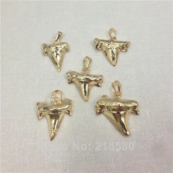 Подвеска в виде зуба акулы из золота 24 К H DP1019|real shark tooth|shark toothshark tooth pendant |