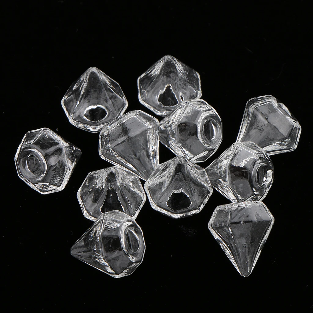 10Pcs Clear Mini Glass Bottle Wish Charm Pendant DIY Jewelry Making Craft