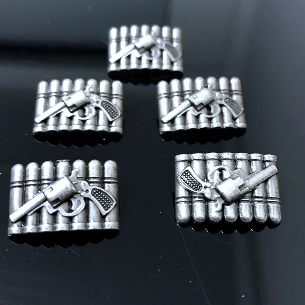 

50PCS 21X14MM Antique Silver Bullet Studs Gun Rivet Punk Bullet Spike Shoes Belt Bag Accessories Leather Craft Shipping Free