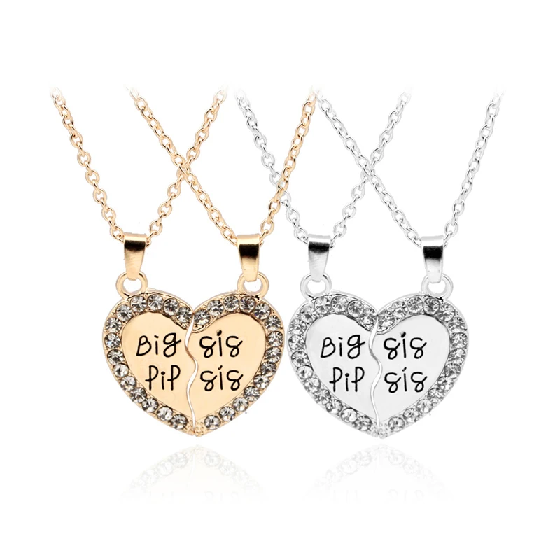 Heart Personalized Hand Stamped Big Sis 