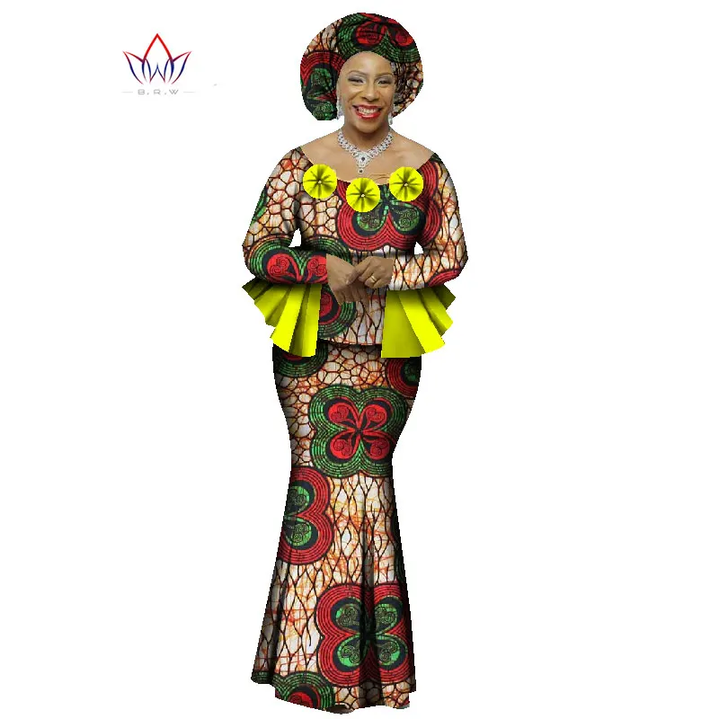 Осенняя африканская юбка набор для Женщин Дашики 2 шт наборы Африканская Одежда элегантная традиционная африканская одежда WY1066