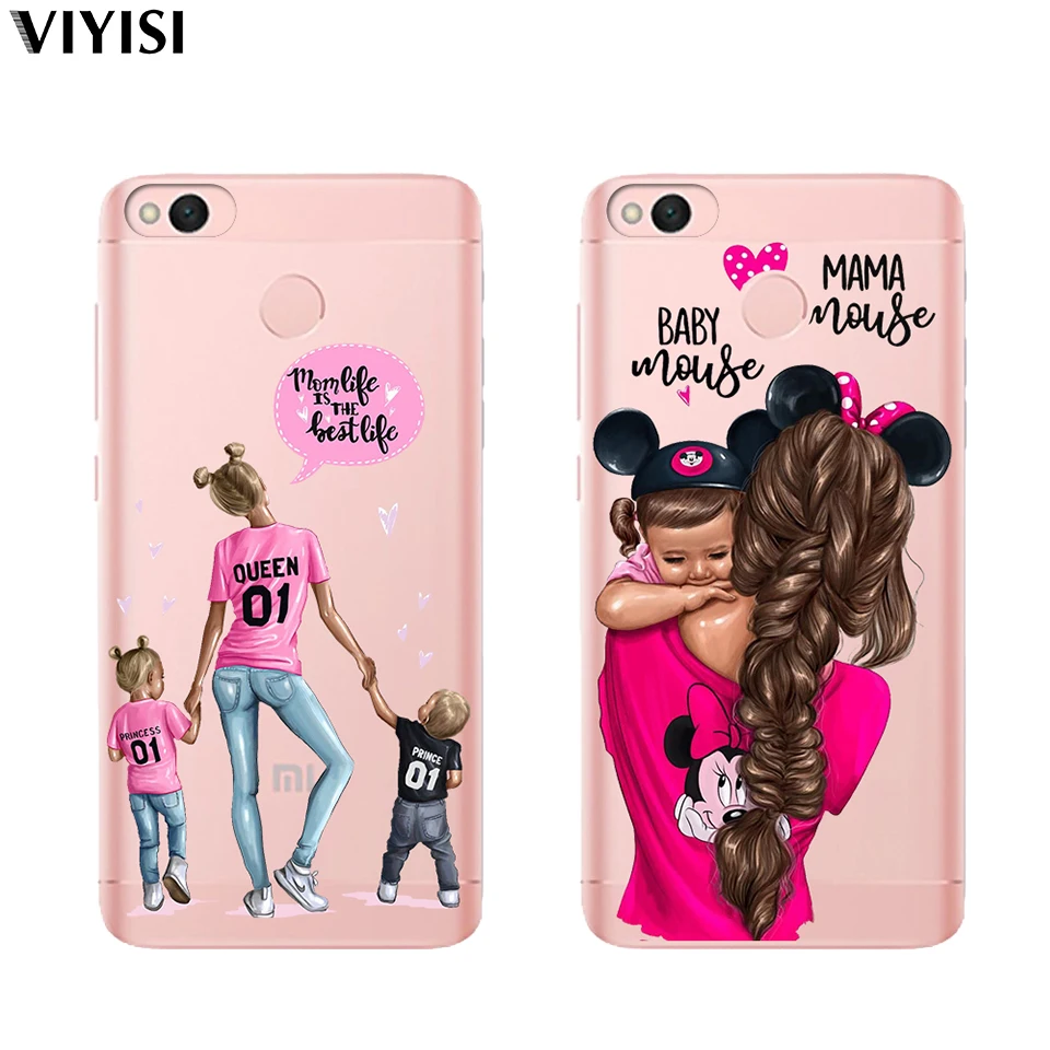 

For Xiaomi Redmi 6 6A 5A 4 4A 4X Mi 8 9 5X Phone Case Soft Silicone Etui Cover Princess Weekend Mom Girl Boy Summer Coque Fundas