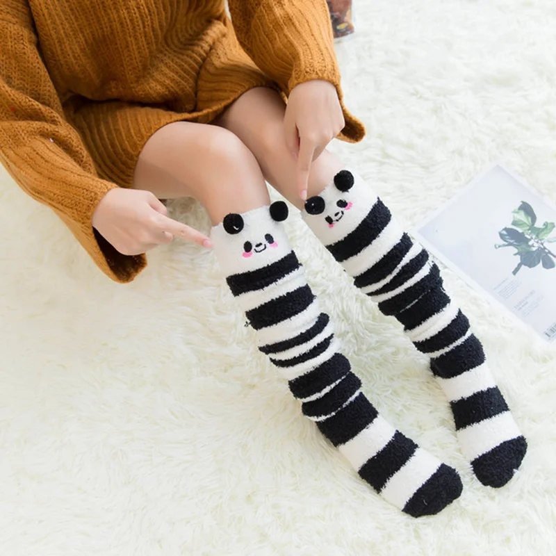 Japanese Girl Animal Modeling Knee Socks Striped Cute Lovely Kawaii