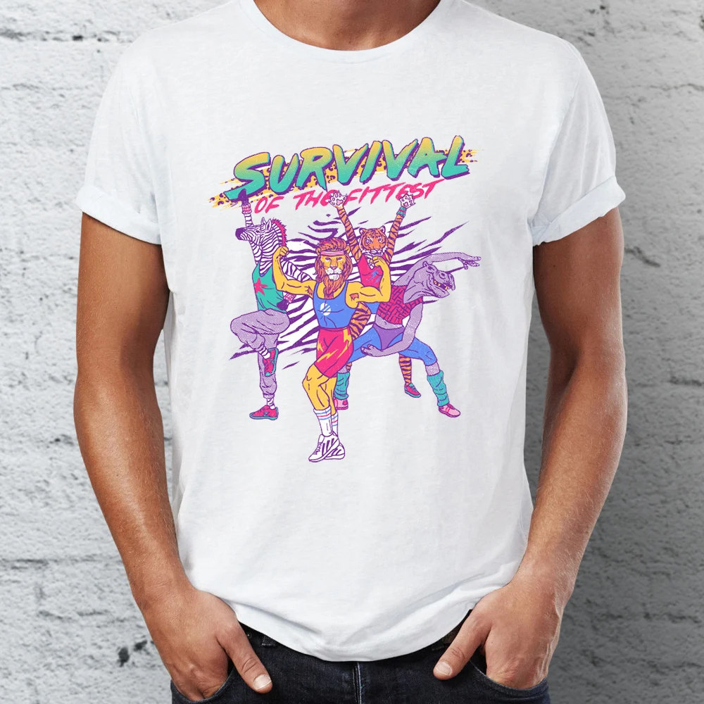 Men's T Shirt Working out Animals Funny Quirky Teein TShirts from Men