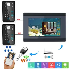 SmartYIBA 7 дюймов ЖК-дисплей монитор WI-FI Беспроводной визуальный видео домофон телефон двери Системы охранной сигнализации комплект IOS/Android APP Дистанционное Управление