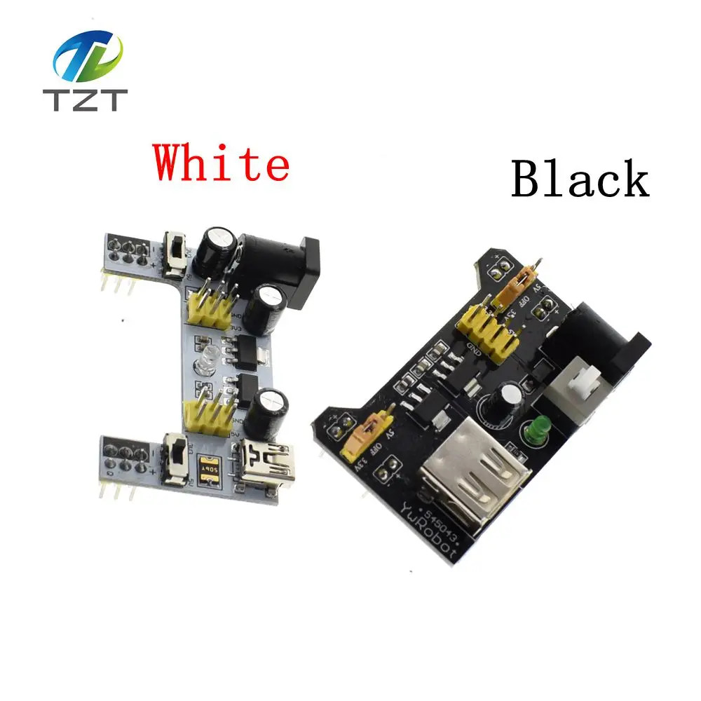 

TZT MB102 Solderless Breadboard Power Supply Module for Arduino Nano 3.3V 5V MB102 white/black Breadboard Dedicated Power board