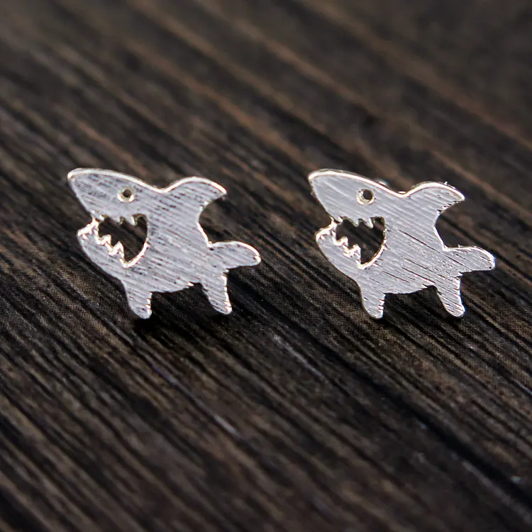 New Small Shark Earrings Women Baby Jewelry Friends Gift Lovely Sea
