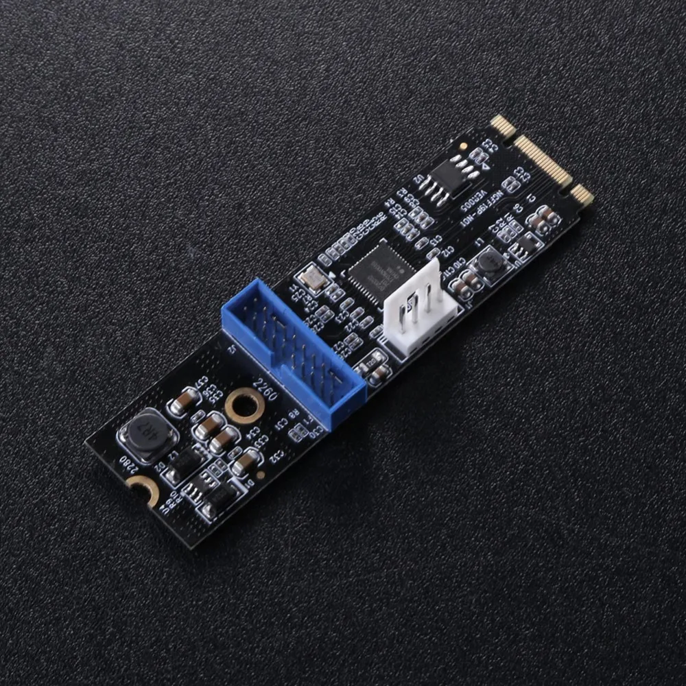 PC محول IDE 4PIN امدادات الطاقة M.2 NGFF NVME إلى USB 3.0 19Pin رأس تحويل بطاقة 2 ميناء USB3.0 التوسع بطاقة