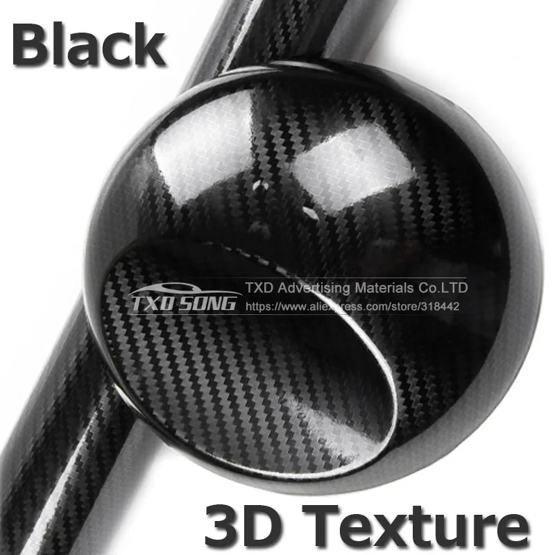 Матовая черная глянцевая черная блестящая Черная Виниловая обертка самоклеящаяся воздушная пленка без пузырей для стайлинга автомобилей мембранная наклейка пленка - Название цвета: 5d black 3d texture