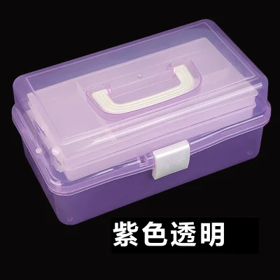 Многофункциональный пластиковый складной ящик для инструментов с ручкой, лоток для лекарств, маникюрный набор, рабочий ящик для хранения, органайзер, чехол для инструмента - Цвет: 3  Thickened