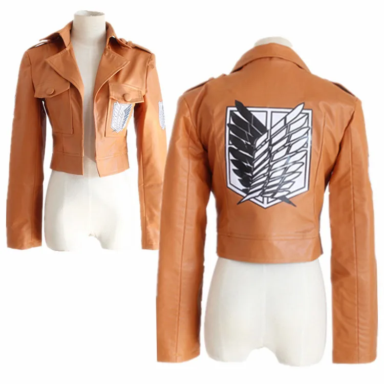 

Attack on Titan Anime Costume Eren Jaeger Jacket Coat Scout Regiment Cosplay Brown Printed Coat Erwin Smith Cosplay Costume
