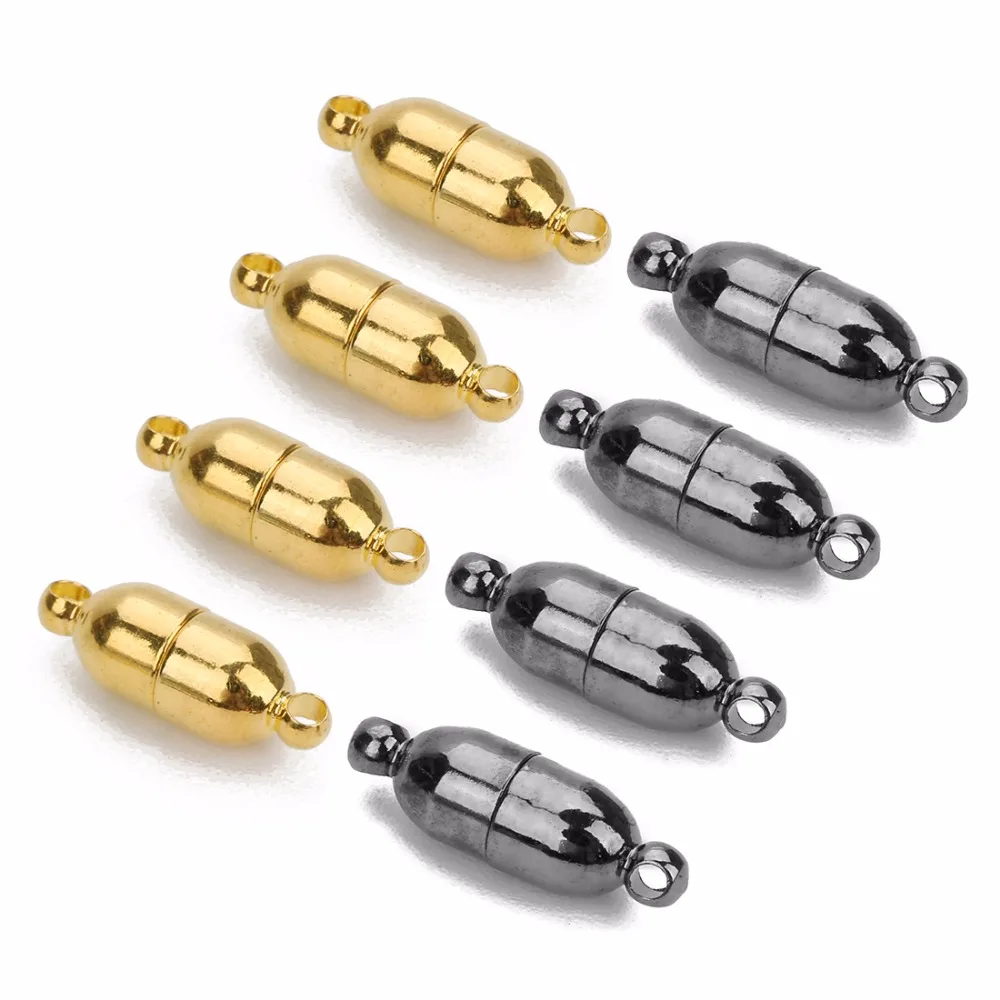 LOULEUR 5pcs/bag 6mm Gold/Gun Black Bullet Magnetic Clasps for Bracelet Connectors For DIY Jewelry Findings Making Materials