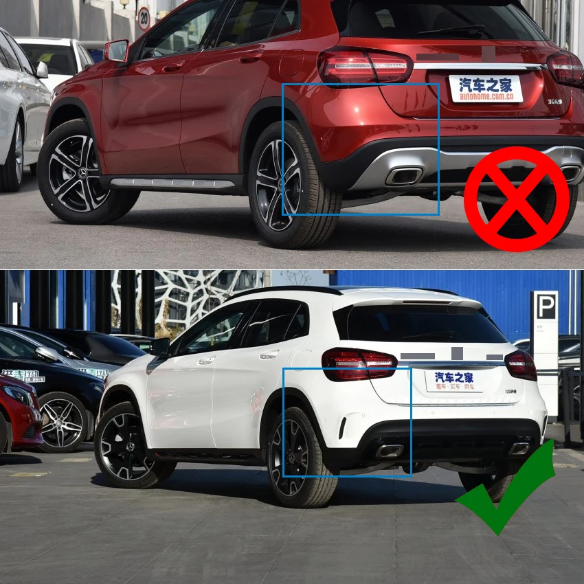 Наклейки на задний бампер и вентиляционное отверстие для Mercedes Benz GLA Class X156 GLA45