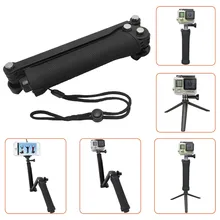3 maneira aderência à prova dwaterproof água monopod selfie vara para gopro hero 7 6 5 3 4 sessão xiaoyi 4k sjcam sj4000 sj5000 sj6 tripé suporte