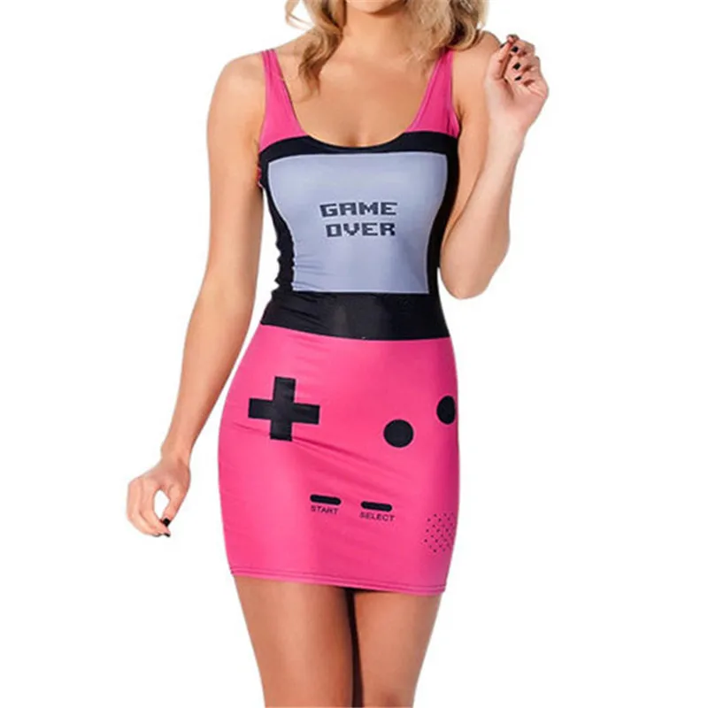 

New 2015 Fshion Dressesfor Womens Designer GAMER PINK DRESS Women Milk Style Sundress Vest Dresses