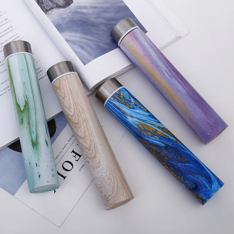 Slim and Insulated Thermal Flask and Vacuum Bottles for Carrying Hot Water and Coffee Outdoor
