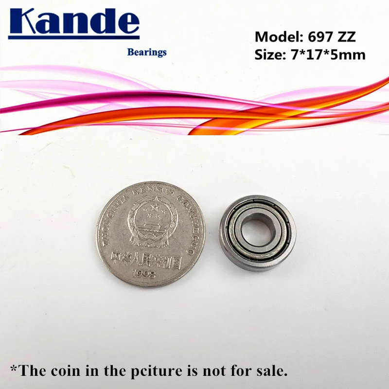Kande подшипники 697ZZ 10 шт. ABEC-1 697-2Z ABEC-3 697ZZ ABEC-5 697 ZZ Миниатюрный глубокий шаровой подшипник паза Bearing7x17x5mm 697