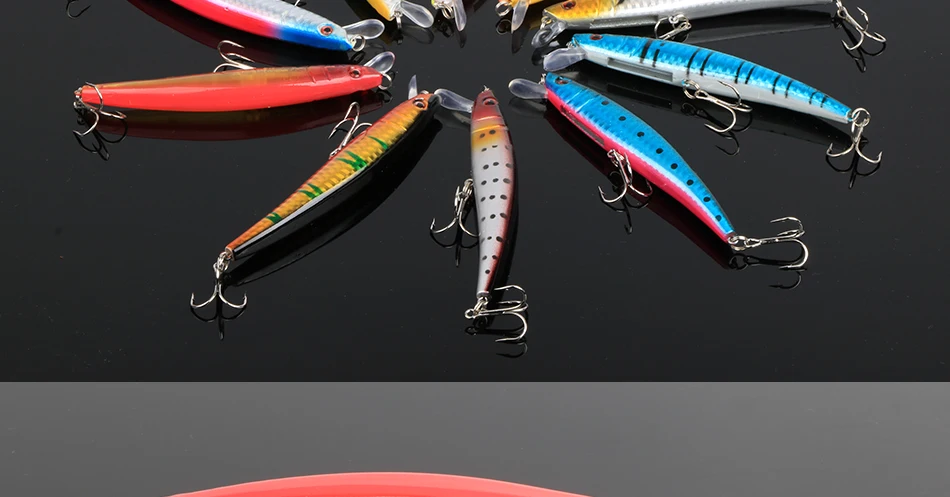 LOTTO DI 10 ESCHE ARTIFICIALI MINNOW 5-9 Cm RATTLING