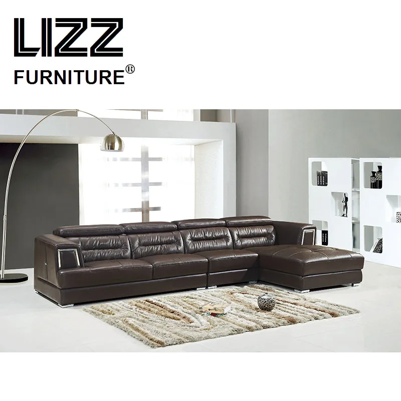 Modern Furniture Corner Sofa Set L Shape Couch Leisure Chaise Leather Divani Casa