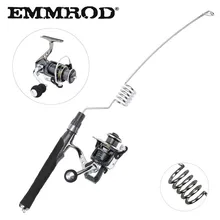 EMMROD Spinning Fishing Rod Set 57cm Mini Protable Stainless Steel rod +all metal fishing reel  Ice Rock fishing Gear PZ-SG