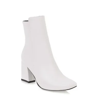 Botas para mujer de caña baja con follow square, botines de talla grande,  42 43|Botas hasta el tobillo| - AliExpress