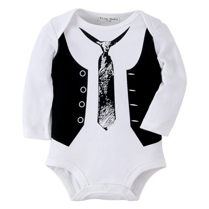 

Gentleman Baby Boy Clothes White Newborn Wedding Clothes Baby Rompers Long Sleeve Overalls Baby Body Jumpsuit