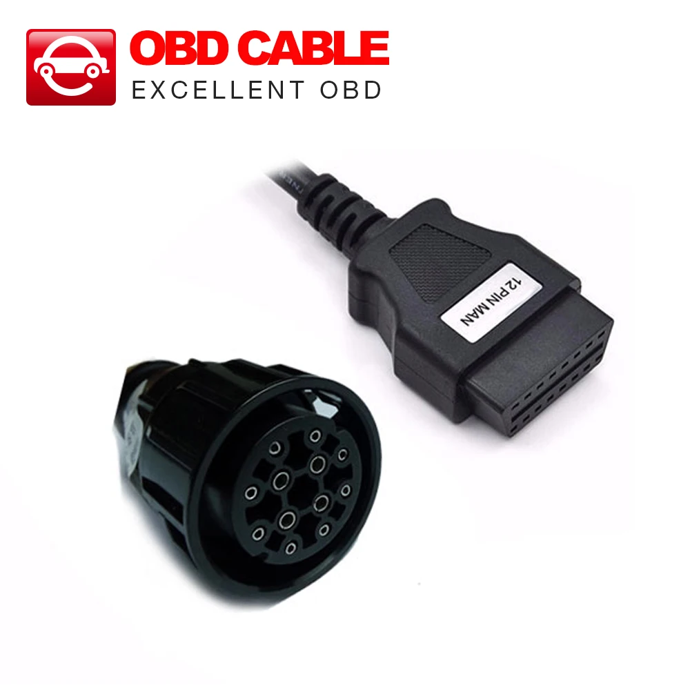 Для человека 12 Pin 12PIN к OBD 2 OBD II 16 Pin диагностический инструмент соединителя Удлинительный Кабель-адаптер