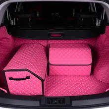 Car Trunk Organizer Box Storage Bag Auto Trash Tool Bag PU Leather Folding Large Cargo Storage Stowing Tidying Car Accessories new car multi pocket organizer black trunk toy food folding storage truck cargo container bag box auto accessory stowing tidying