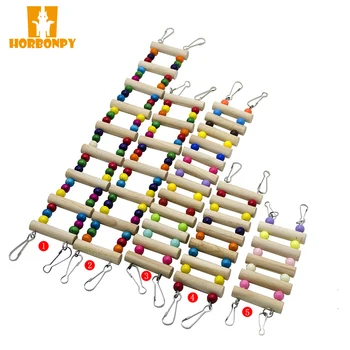

HORBONPY Drawbridge Wood Bird Toy Parrot Bird Suspension Bridge Swings Climbing Ladder for Pet Bird Supplies Bird Toy for Parrot