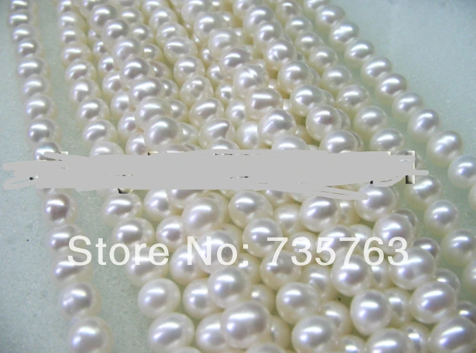 

xiuli 000125 wholesale 5strds AA 4mm luster white potato FW pearl