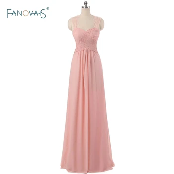 

Free Shipping 2017 New Design V-Neck Lace Ruffles A-Line Chiffon Long Bridesmaid Dresses Wedding Party Dress Maid of Honor HP06