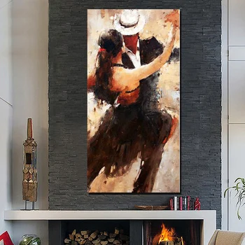 

Handpainted character Oil Painting Indian Latin Dance figure wall art High Quality on Canvas Room home Decor Picture no Framed