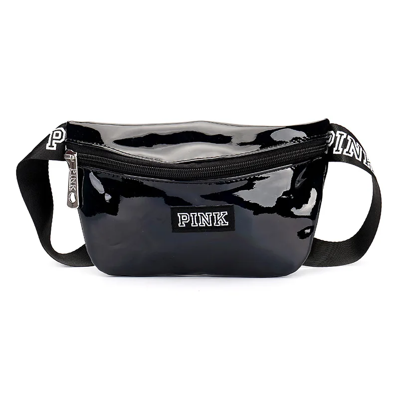 

Casual Letter Printed Pu Beach Waist Bag Women Laser Waist Bags Chic Waist Pack Lady Summer Chest Bags Solid Color Phone Purse