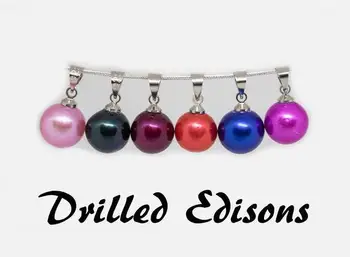 

Edison Pearl Pendants 5pcs Half Drilled Edisons Necklace Pendants 9-11MM Edisons Pearls DIY Jewelry 26 Colors FP017