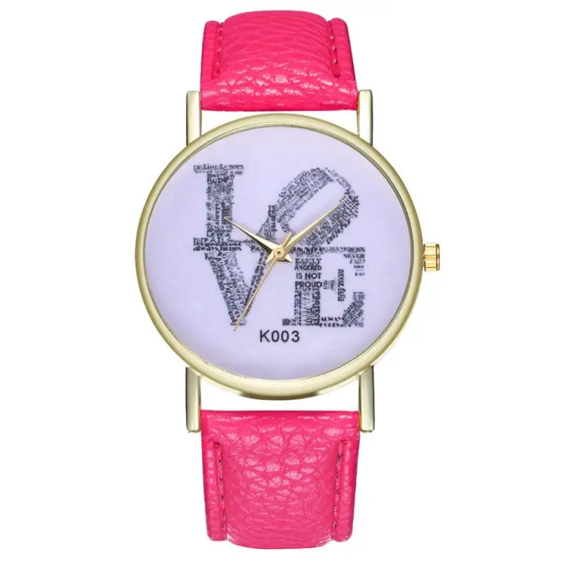 Темперамент повседневные часы Простой сувенир день рождения женские наручные часы подарки студенческие красивые унисекс Женские кварцевые часы# D - Цвет: hot pink