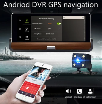 

3G WCDMA Android 7 inch Car Camera DVR Bluetooth FM WIFI Dual Lens rearview mirror Camcorder Dash cam dvrs