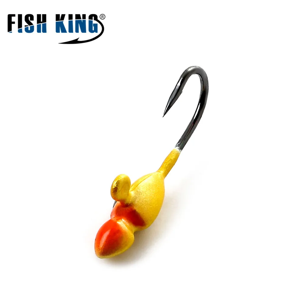 Рыболовный крючок FISH KING, 5 шт./лот, из высокоуглеродистой стали, опрокидывающиеся одиночные крючки, 1,0 г, 1,2 г, 1,7 г, приманки из свинца, наживка на крючок