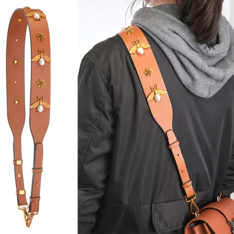 Новая кожаная сумка ремень Vintga заклепки ремни на плечо женские сумки регулируемый ручной чемодан Наплечная Сумка на ремне части ремни со значками для сумок