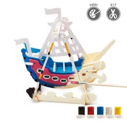 Surwish качели, лодка Форма 3D живопись головоломка DIY собрать стволовых игрушки с 5 цвета пигмента