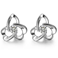 Бренд GVBORI цветочный дизайн натуральный бриллиант 18 к белое золото женские серьги, лучший подарок ювелирные изделия