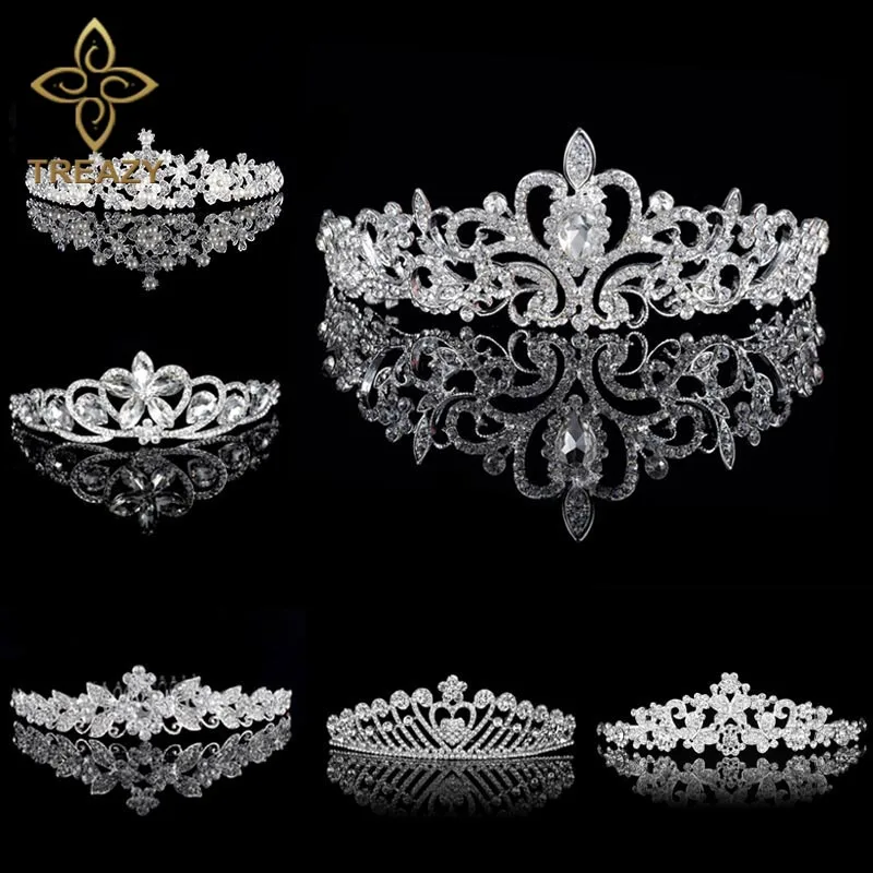 TREAZY Rhinestones Tiaras and Crowns Wedding Tiara Bridal Crown Crystal ...