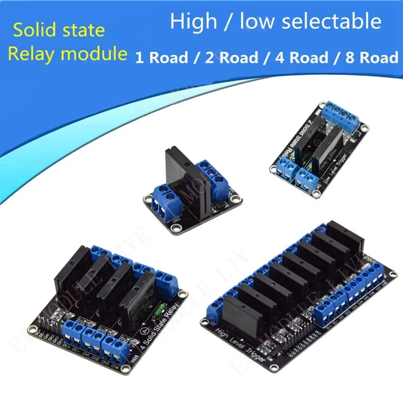 

Thinary Electronic Solid State Relay Module with Fuse For Arduino SSR 1/2/4/8 Channel way Low/hight Level Trigger selectable