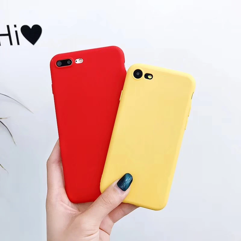 

RMJ-DNA Solid color Soft TPU Phone Case for Iphone X XS XR XSMAX case Pink Scrub Silicon Case for IPhone 6 6s 7 8plus Back Cover