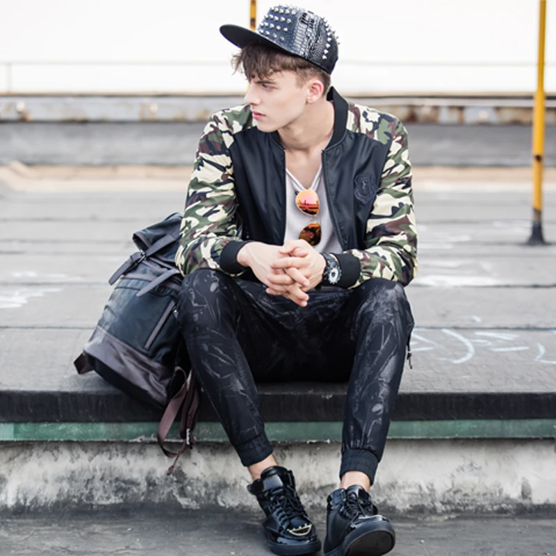 Deporte chaqueta de los hombres ropa casual Slim camuflaje masculino uniforme de béisbol chaqueta uniforme de beisbol Deporte chaqueta de los hombres ropa casual Slim camuflaje masculino uniforme de béisbol chaqueta uniforme de beisbol