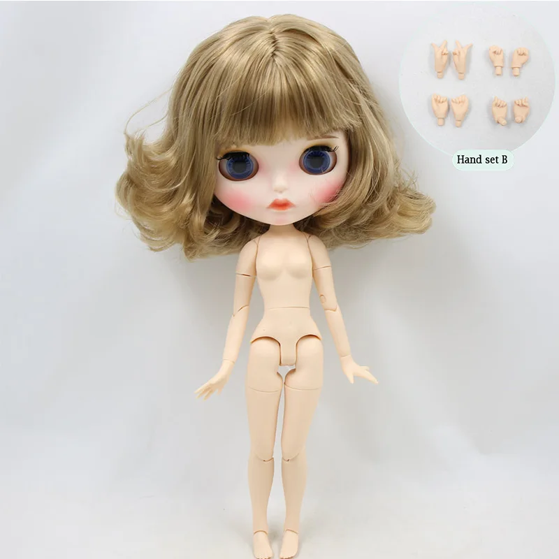 like the picture ICY Nude Blyth кукла для No. BL3227 коричневый волос резные губы матовое лицо с бровями шарнирное тело 1/6bjd - Цвет: like the picture