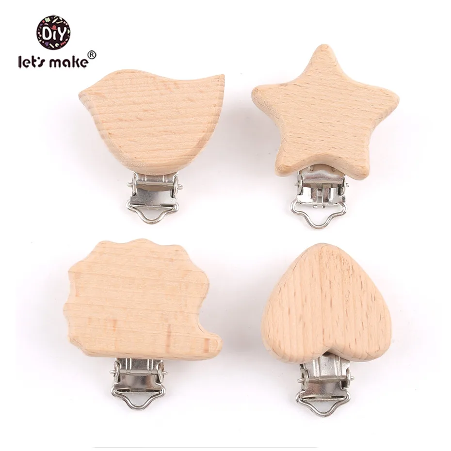 

Let's make Baby Teether 2PC Hedgehog Pacifier Clip Animal Food Grade Wooden Teether DIY Pacifier Chain Nurse Gift Teething Toys