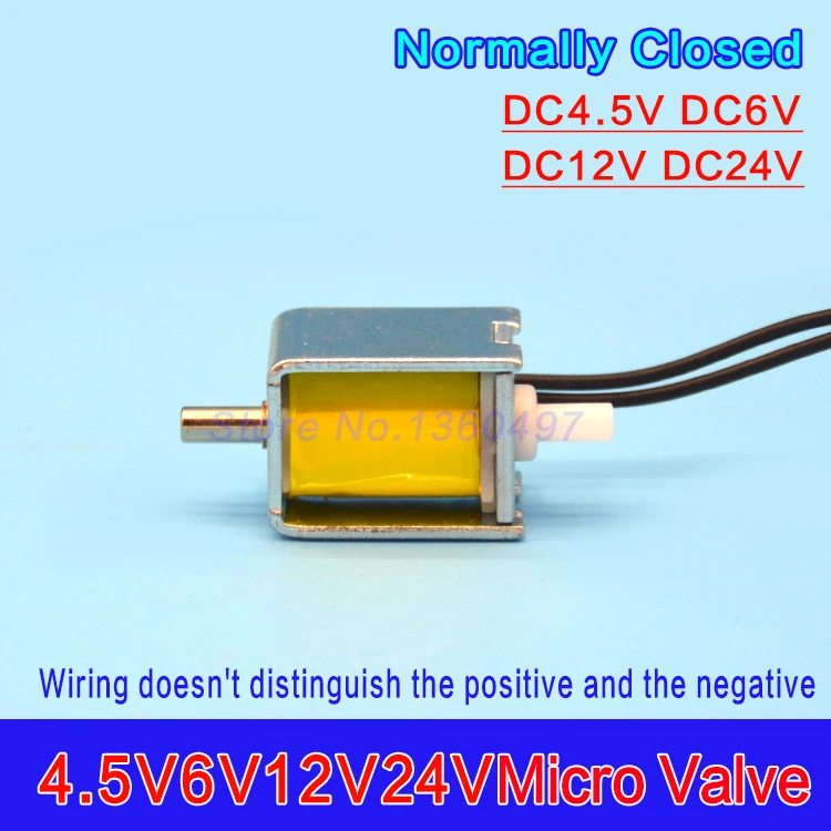 4.5V6V12V24V мини микро Соленоидный клапан воздушный Газ Нормально закрытый клапан прямой ток электрический клапан выхлопной газ двусторонний клапан