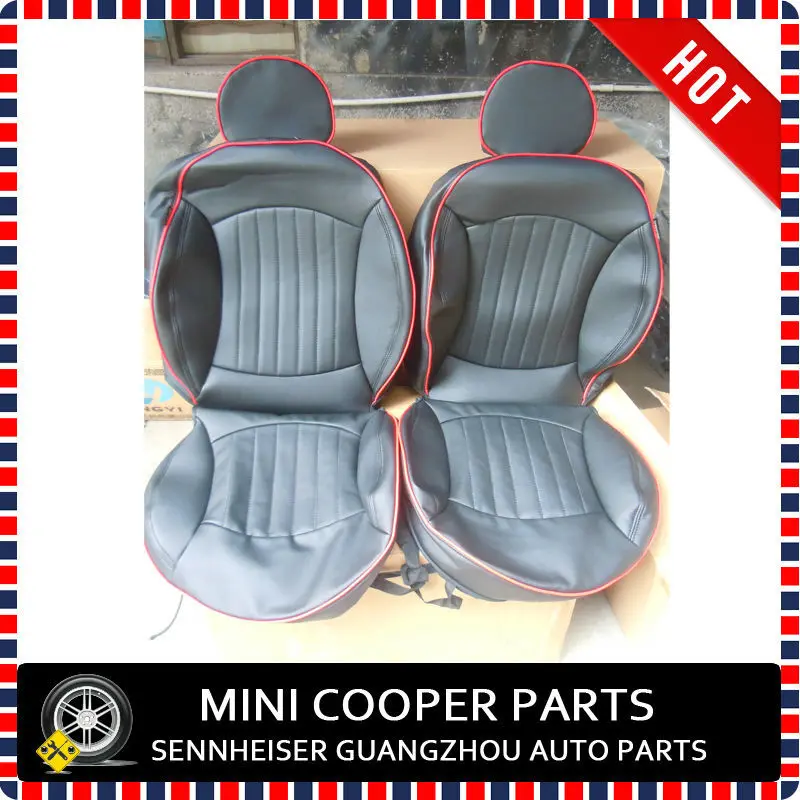 Абсолютно импортный PU материал с красными полями черный цвет JCW стиль сиденья для 4 мест Mini Cooper R56(4 сиденья/комплект